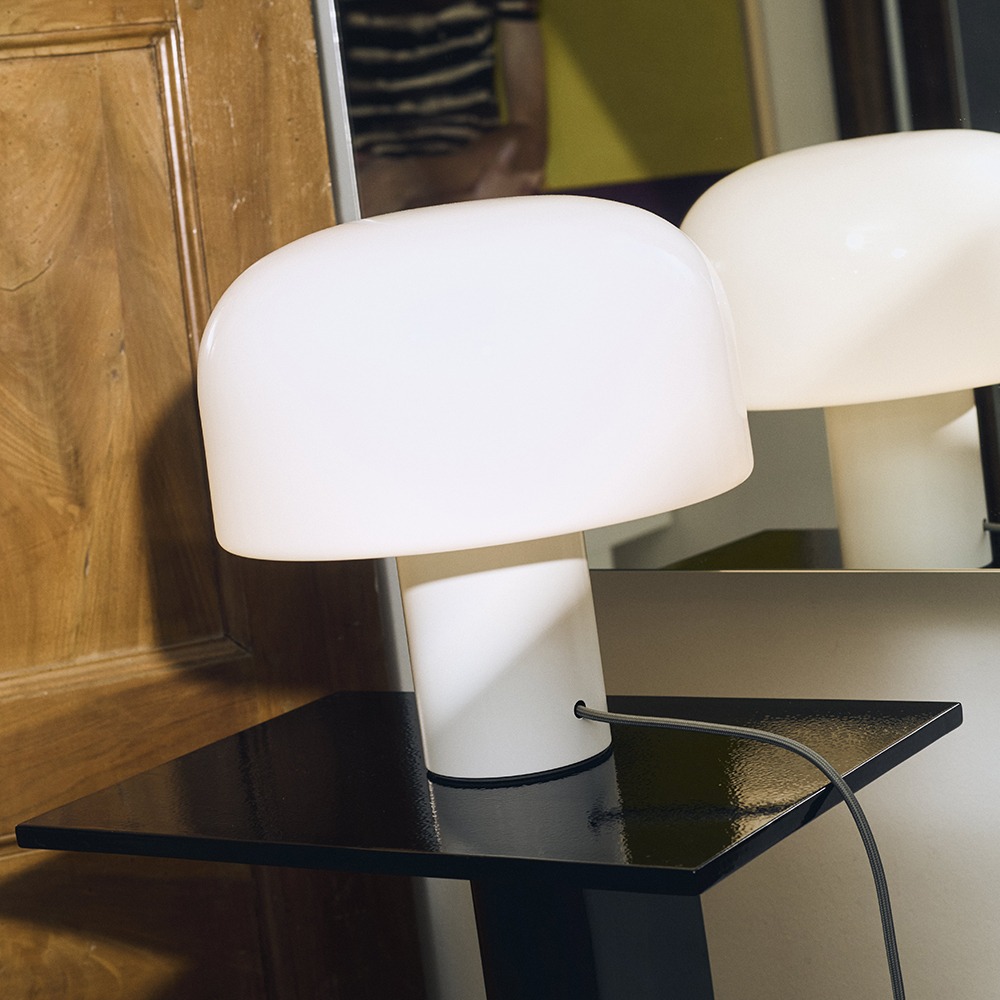 Flos Bellhop Glass Table Lamp in White