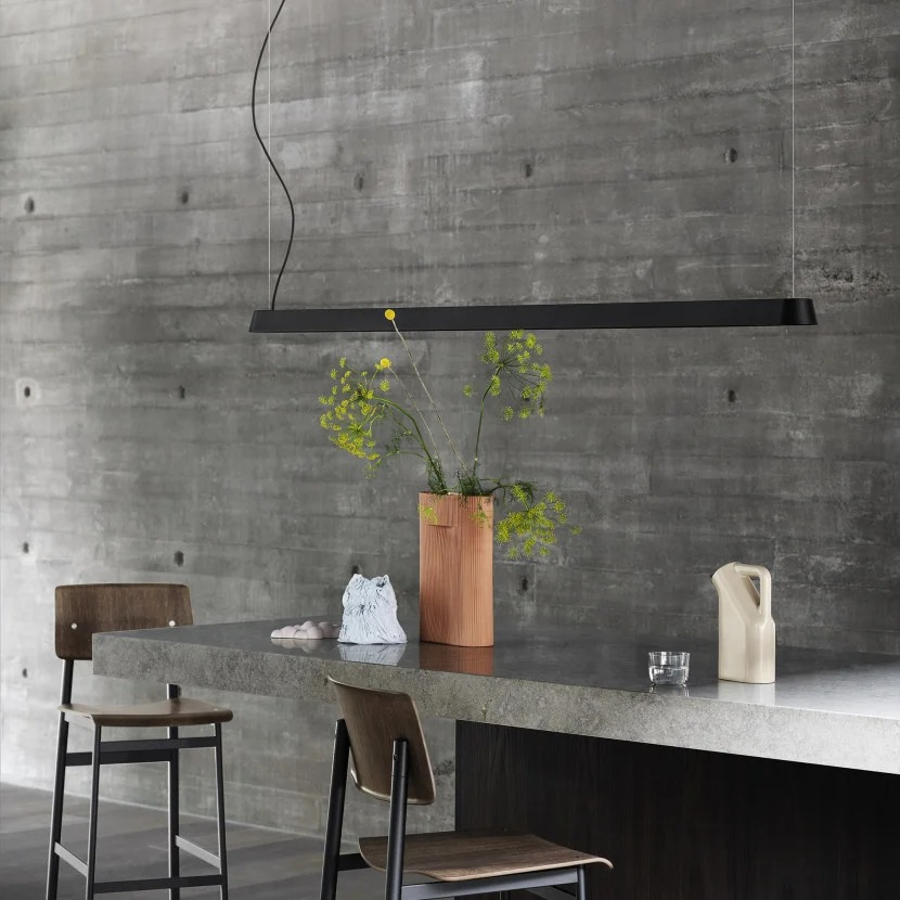 Muuto Linear LED Pendant Over Kitchen Island