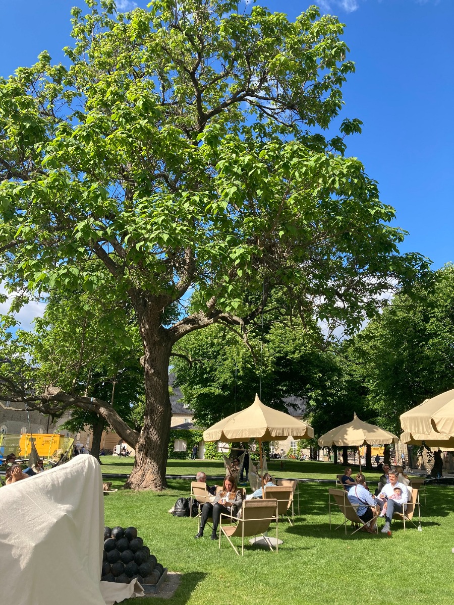 Outside the Ferm Living showroom on a sunny day