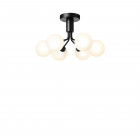 Nuura Apiales 6 Ceiling Light Satin Black/Opal White Glass