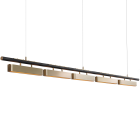 Bert Frank Colt LED Linear 5 Pendant - Brushed Brass - Black