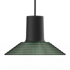 Zero Compose Pendant with Glass Shade Large Black Green