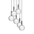 Nuura Miira 6 Large Suspension - Rock Grey, Clear Glass