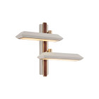 Bert Frank Rinato LED Double Wall Light Left Brushed Brass White