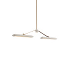 Bert Frank Rinato LED Linear Chandelier 2 Brushed Brass White