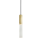 J. Adams Flume 50 Pendant Sating Brass - Clear Glass