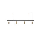 RUBN Long John LED Pendant with Uplight 4 Spot Black Brass
