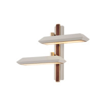 Bert Frank Rinato LED Double Wall Light Right Brushed Brass White