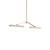 Bert Frank Rinato LED Linear Chandelier 2 Brushed Brass White