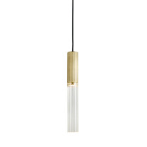 J. Adams Flume 50 Pendant Sating Brass - Clear Glass