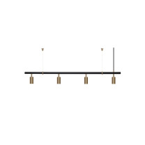 RUBN Long John LED Pendant with Uplight 4 Spot Black Brass
