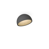 Vibia Duo Ceiling Dome Angled LED Light Small Graphite Oak