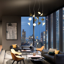 Axolight Orchid 3 LED Suspension in Sitting Room