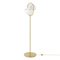 Gubi Multi-Lite Floor Lamp Brass White Side On