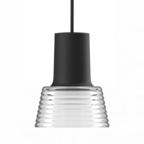 Zero Compose Pendant with Glass Shade Black Clear