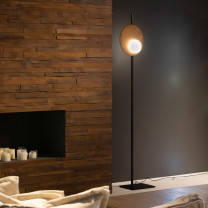 Axolight Kwic 36 LED Floor Lamp Beside Fireplace