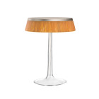 Flos Bon Jour LED Table - Matt Chrome, Rattan