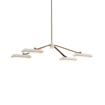 Bert Frank Rinato LED Linear Chandelier 4 Antique Brass White