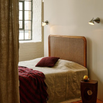 Tom Dixon Pose Surface Lamp in Pairs Above Bed