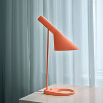 Louis Poulsen AJ Table Mini Lamp Electric Orange on Desk