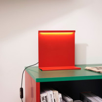 HAY LBM LED Table Lamp Tomato Red on Shelf
