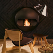 Tom Dixon Pose Pendant Beside Fireplace