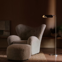 Audo Copenhagen Wing Floor Lamp Bronzed Brown Beside Chair