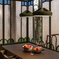 Marset Pleat Box 36 LED Pendant Lifestyle Dinner Table 2