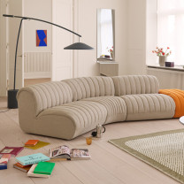 Muuto Contra Floor Lamp Beside Sofa