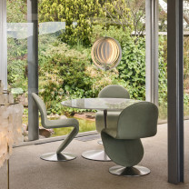 Verpan Moon Pendant Above Dining Table