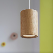 Case Solid Cylinder Pendant Natural Oak in Home