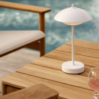 Fritz Hansen Clam LED Portable Lamp Lifestyle Outdoor Seating 4
