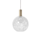 Ferm Living Collect Low Socket Pendant Glass Sphere Brass Casca
