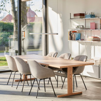 HAY Factor Linear LED Suspension Light Directional Aluminium Above Table