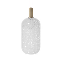 Ferm Living Collect Low Socket Pendant Glass Tall Brass Casca