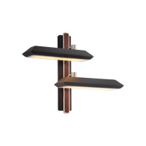 Bert Frank Rinato LED Double Wall Light Left Satin Nickel Black