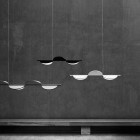 Black and White Flos Almendra Linear LED Pendants
