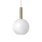 Ferm Living Collect High Socket Pendant Glass Sphere Brass Opal