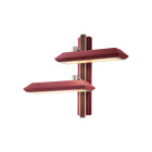 Bert Frank Rinato LED Double Wall Light Right Satin Nickel Red