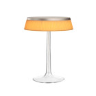 Flos Bon Jour LED Table - Matt Chrome, Fabric Crown