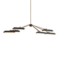 Bert Frank Rinato LED Linear Chandelier 6 Brushed Brass Black