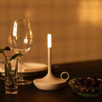 Small Mist Grey Graypants Wick LED Portable Lamp