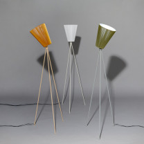 Northern Oslo Wood Floor Lamp Caramel, Olive, and White