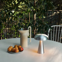 &Tradition Como Table Lamp Aluminium on Outdoor Table