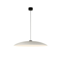 Santa & Cole HeadHat Plate LED Pendant - Large, White, Black Surface Canopy