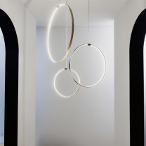 Panzeri Zero Round Vertical LED Pendant Lifestyle Hallway