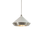 Bert Frank Shear Pendant XL Satin Nickel White