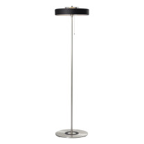 Bert Frank Revolve Stem Floor Lamp Satin Nickel Black