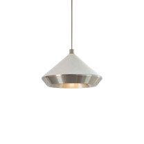 Bert Frank Shear Pendant XL Satin Nickel White