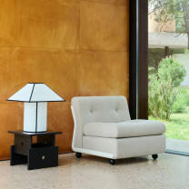 HAY Ava Pyramid Table Lamp Lifestyle Armchair 2